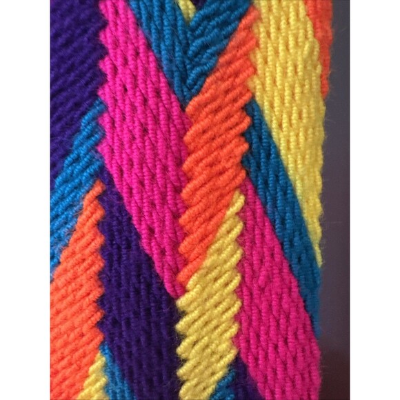 Wayuu Mochila Bag Large Size Orange Handmade from Colombia Crossbody Hobo Bag - Picture 8 of 14